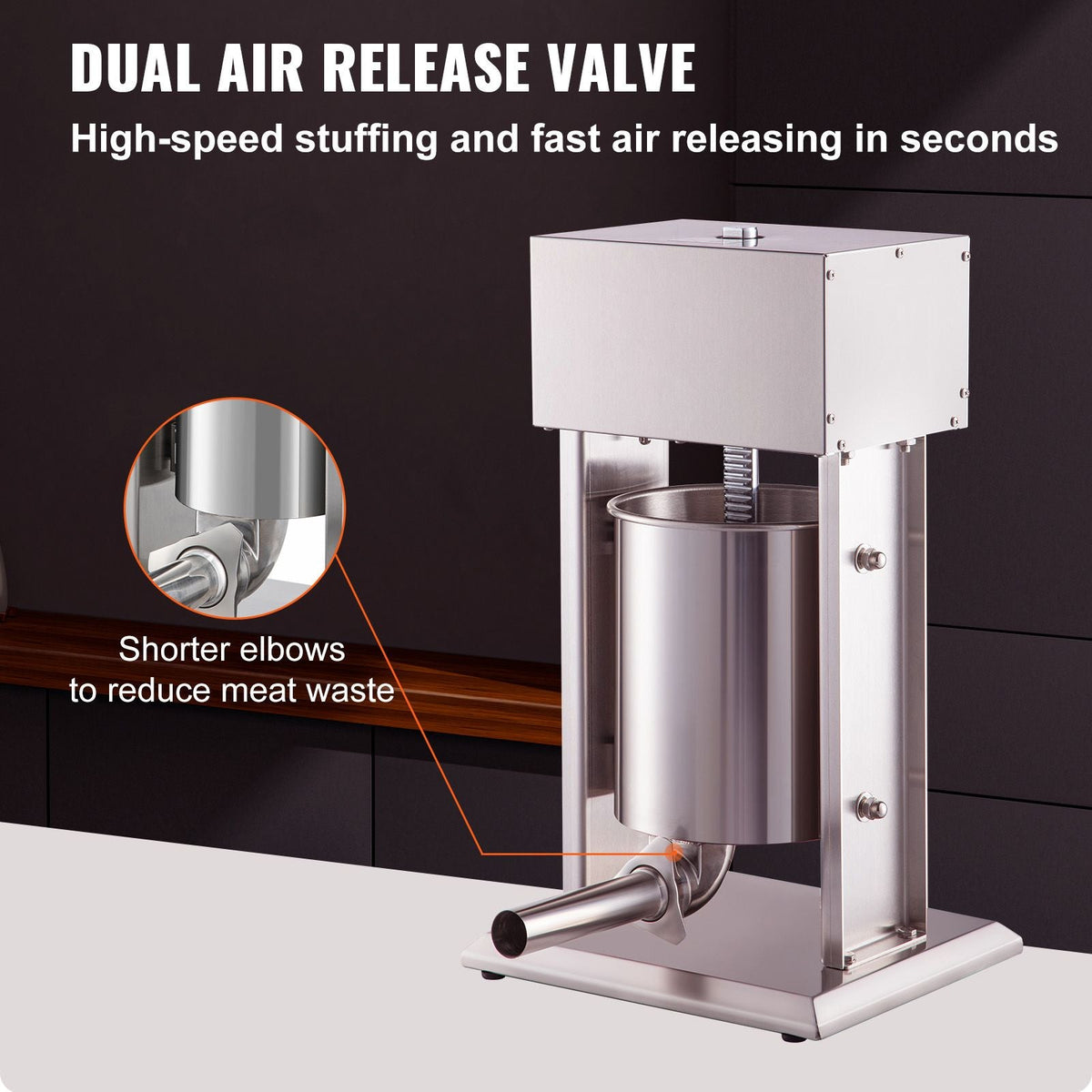 Electric Stuffer, 10L Large Capacity, 200W Vertical Sausage Stuffer with Speed Stepless, 304 Stainless Steel Sausage Machine with 4 Stuffing Tubes, Foot Pedal for Household or Commercial Use