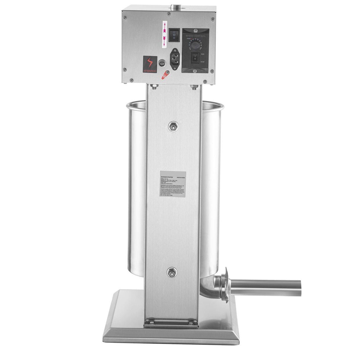 Electric Stuffer, 15L Large Capacity, 260W Vertical Sausage Stuffer with Speed Stepless, 304 Stainless Steel Sausage Machine with 4 Stuffing Tubes, Foot Pedal for Household or Commercial Use