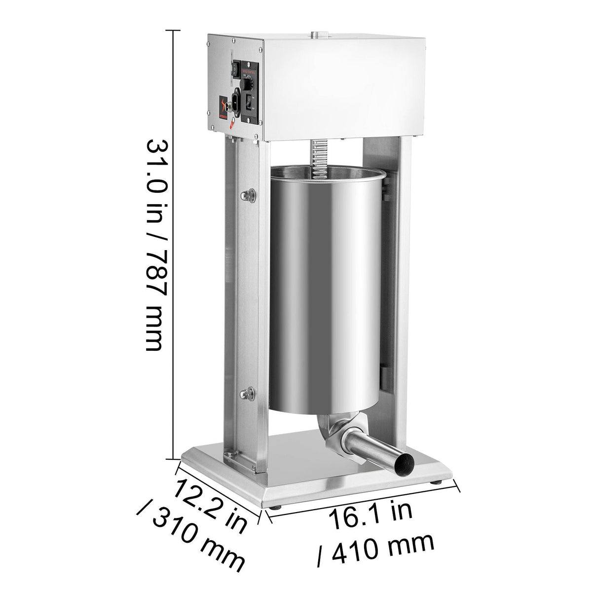 Electric Stuffer, 15L Large Capacity, 260W Vertical Sausage Stuffer with Speed Stepless, 304 Stainless Steel Sausage Machine with 4 Stuffing Tubes, Foot Pedal for Household or Commercial Use