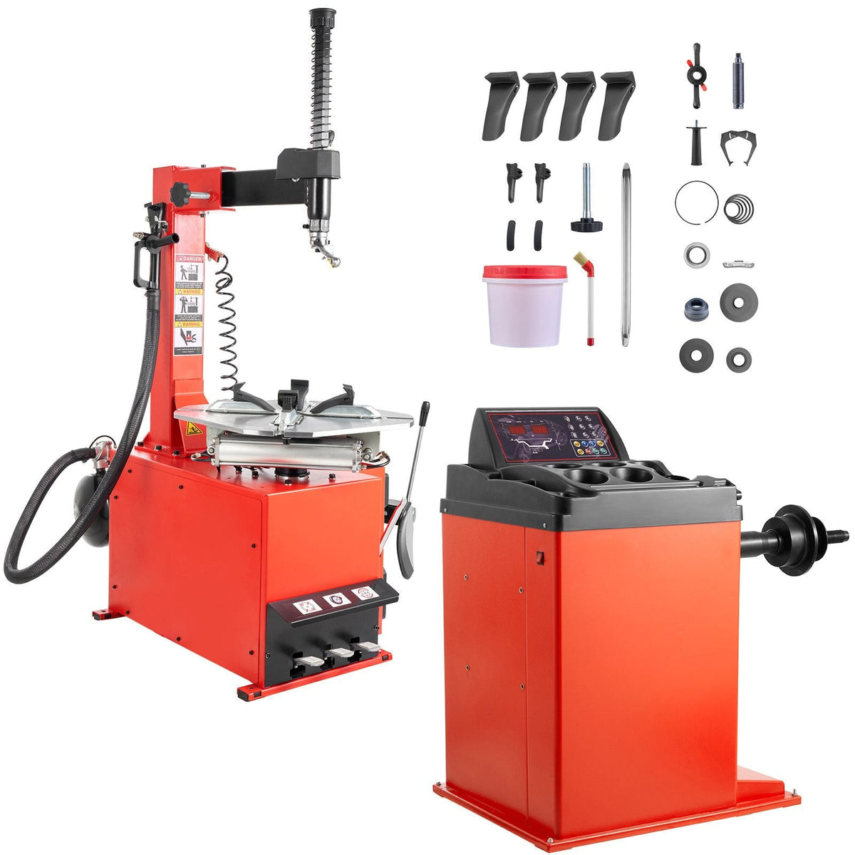 Electric Tire Changer, 18" Spindle, Durable Tire Changer Tire Balancer with 1.5 HP Motor, Accurate Tire Changer Tire Balancer with Auto Calibration Mode, FIt for Sedans/SUVs/Pickup Trucks