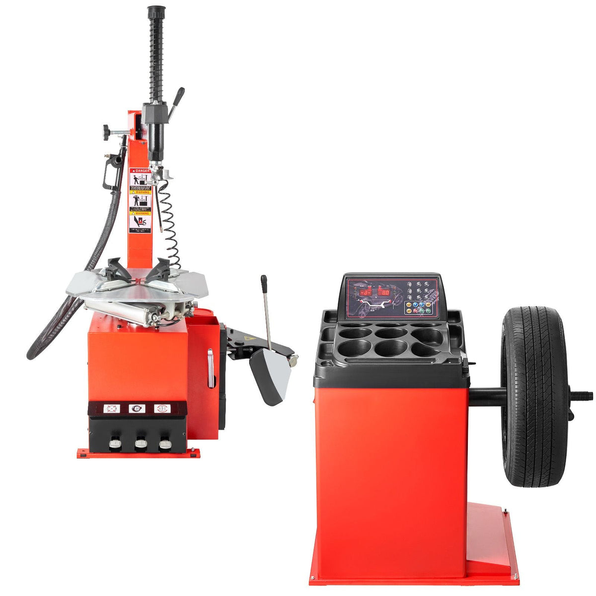 Electric Tire Changer, 18" Spindle, Durable Tire Changer Tire Balancer with 1.5 HP Motor, Accurate Tire Changer Tire Balancer with Auto Calibration Mode, FIt for Sedans/SUVs/Pickup Trucks