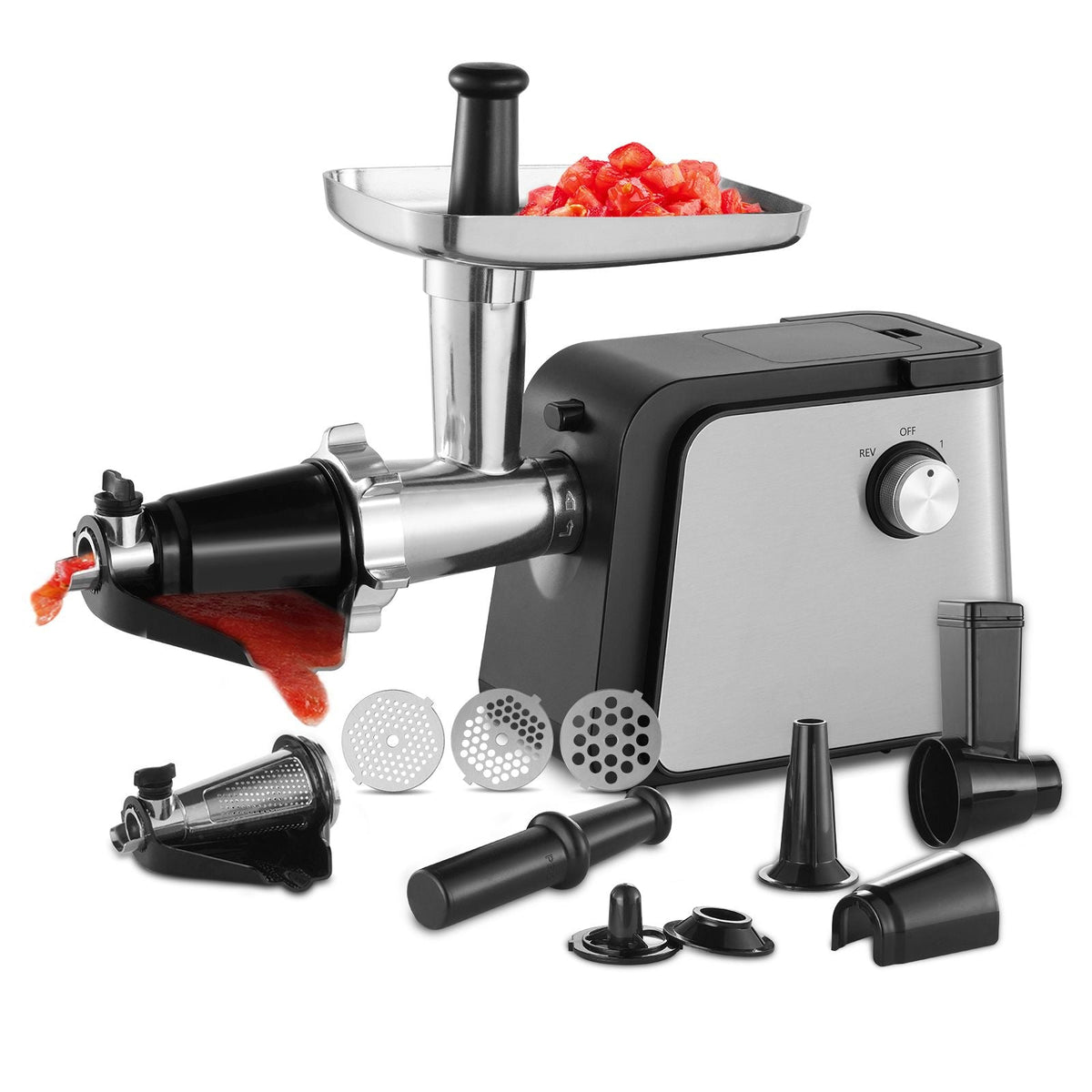 Electric Tomato Strainer, 500W Tomato Sauce Maker Machine, 4.9 LBS/Min Food Strainer and Sauce Maker, Pure Copper Motor Food Mill with Reverse Function for Tomato Strawberry Blueberry Sauce