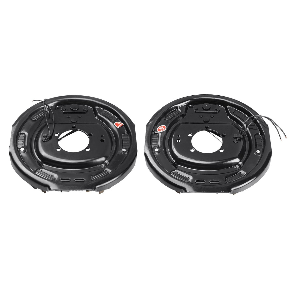 Electric Trailer Brake Assembly, 12" x 2", 1 Pair Self-Adjusting Electric Brakes Kit for 7000 lbs Axle, 5-Hole Mounting, Backing Plates for Braking System Part Replacement (1 Right + 1 Left)