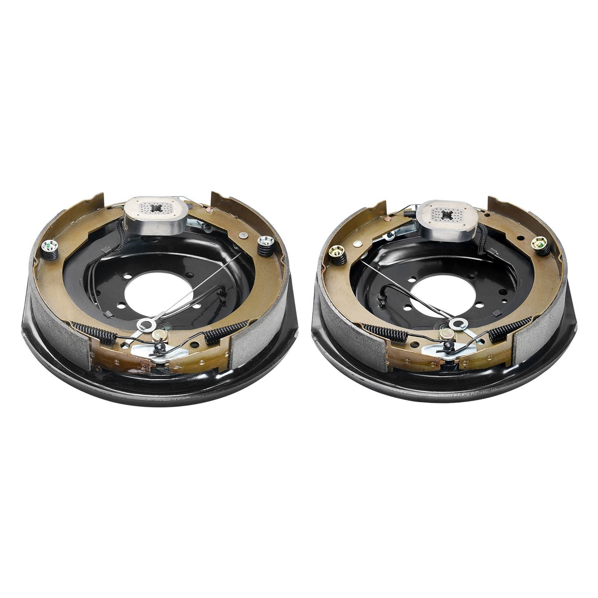 Electric Trailer Brake Assembly, 12" x 2", 1 Pair Self-Adjusting Electric Brakes Kit for 7000 lbs Axle, 5-Hole Mounting, Backing Plates for Braking System Part Replacement (1 Right + 1 Left)