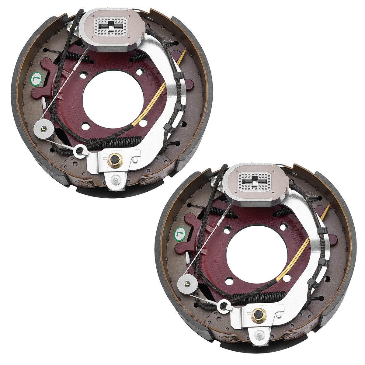 Electric Trailer Brake Kit, 12.25 x 3.375 Inch, 1 Pair Self-Adjusting Electric Brakes Kit for 8000 lbs Trailer Axle, Backing Plates for Braking System Part Replacement, Fit for Trailers, RVs