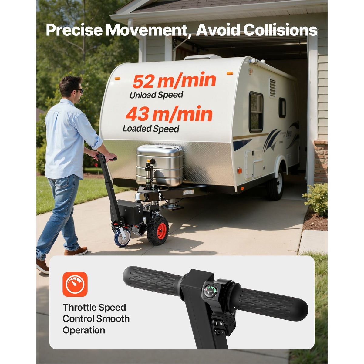 Electric Trailer Dolly, 3600 lbs Max Trailer Weight 600 lbs Max Tongue Weight, DC 24V 800W Motorized Trailer Dolly with 2 & 1-7/8 Inch Hitch Balls for RV Campers, Cargo & Utility, Boat Trailers