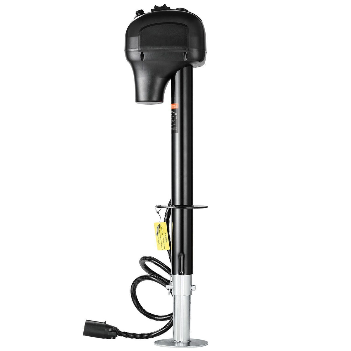 Electric Trailer Jack, 3500 lbs, Heavy Duty RV Electric Power Tongue Jack with 7-pin Connector, Manual Crank Handle & Weatherproof Jack Cover, 9.5"-27.5" Lift, for Trailers, Campers & RVs, Black