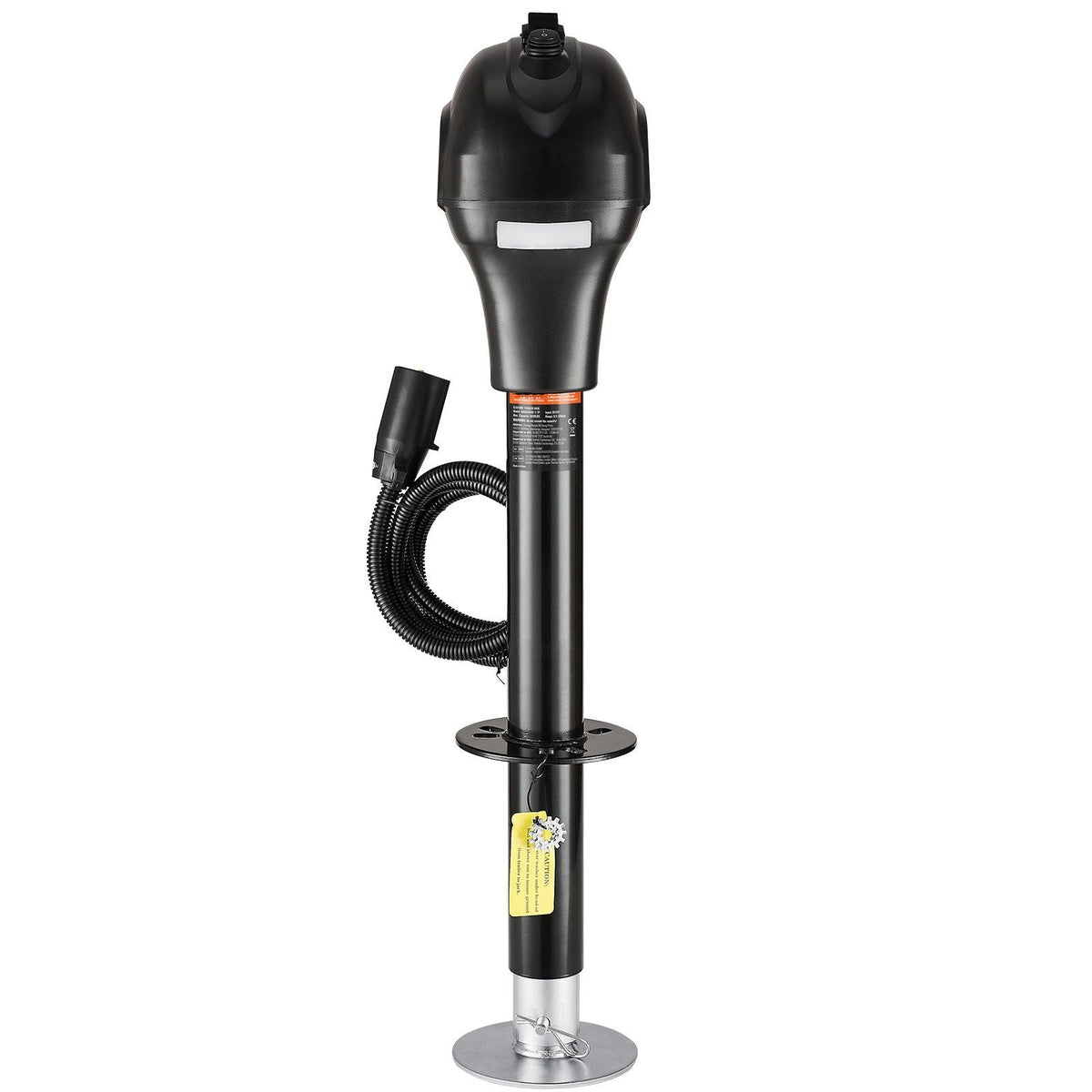 Electric Trailer Jack, 3500 lbs, Heavy Duty RV Electric Power Tongue Jack with 7-pin Connector, Manual Crank Handle & Weatherproof Jack Cover, 9.5"-27.5" Lift, for Trailers, Campers & RVs, Black