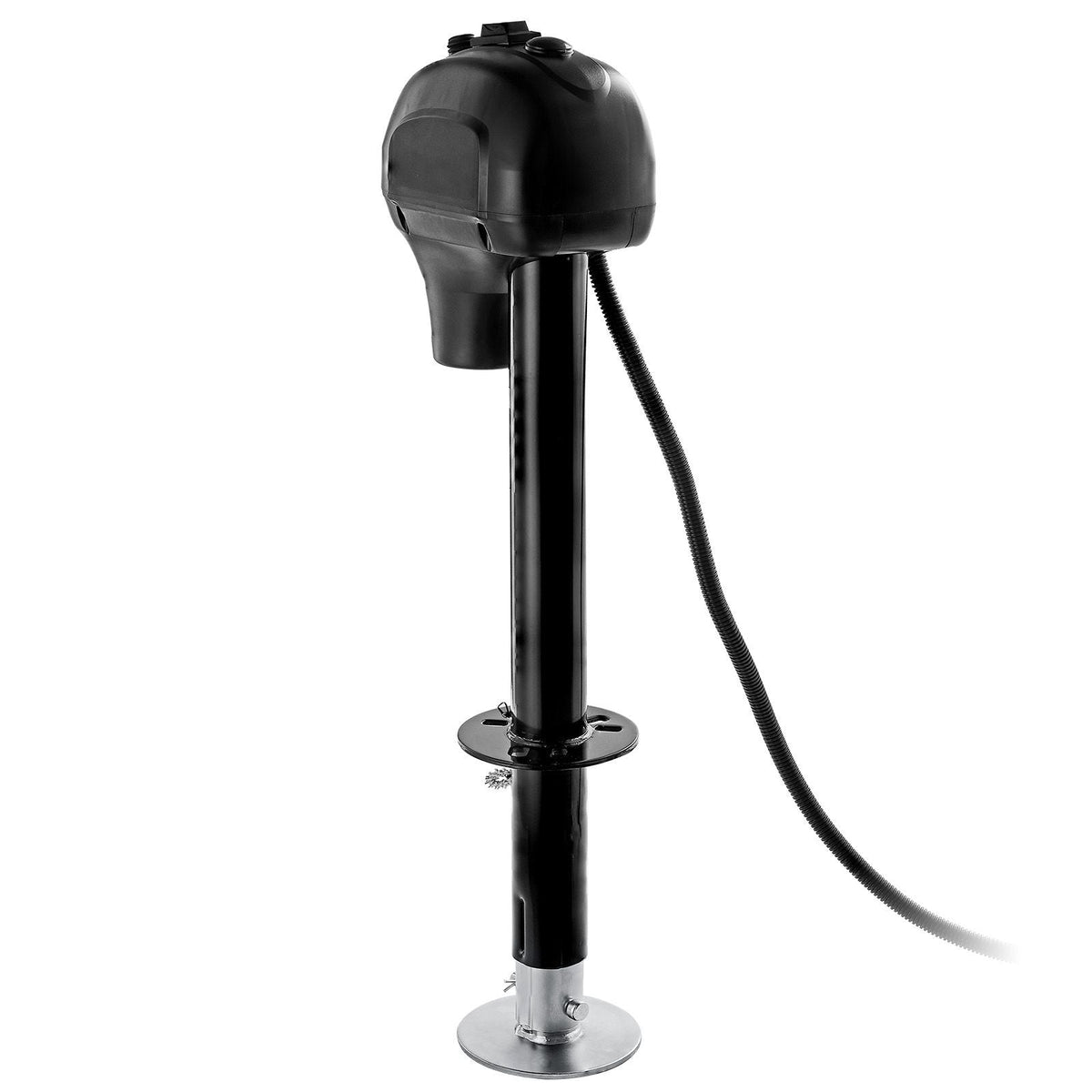 Electric Trailer Jack, 3500 lbs, Heavy Duty RV Electric Power Tongue Jack with 7-pin Connector, Manual Crank Handle & Weatherproof Jack Cover, 9.5"-27.5" Lift, for Trailers, Campers & RVs, Black