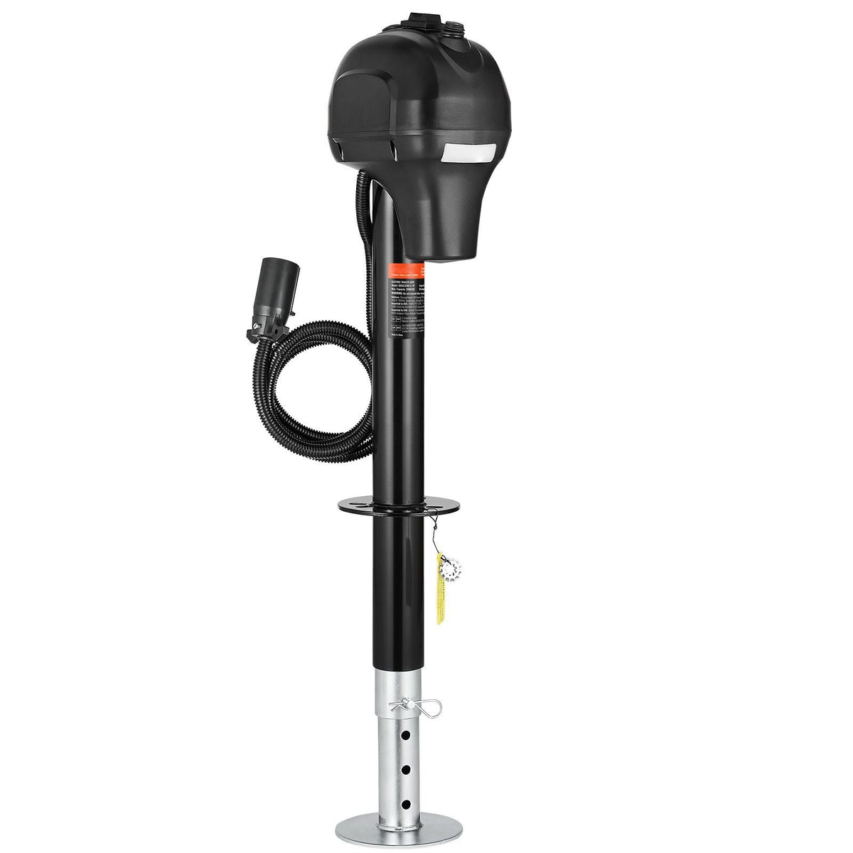Electric Trailer Jack, 3500 lbs, Heavy Duty RV Electric Power Tongue Jack with 7-pin Connector, Manual Crank Handle & Weatherproof Jack Cover, 9.5"-27.5" Lift, for Trailers, Campers & RVs, Black