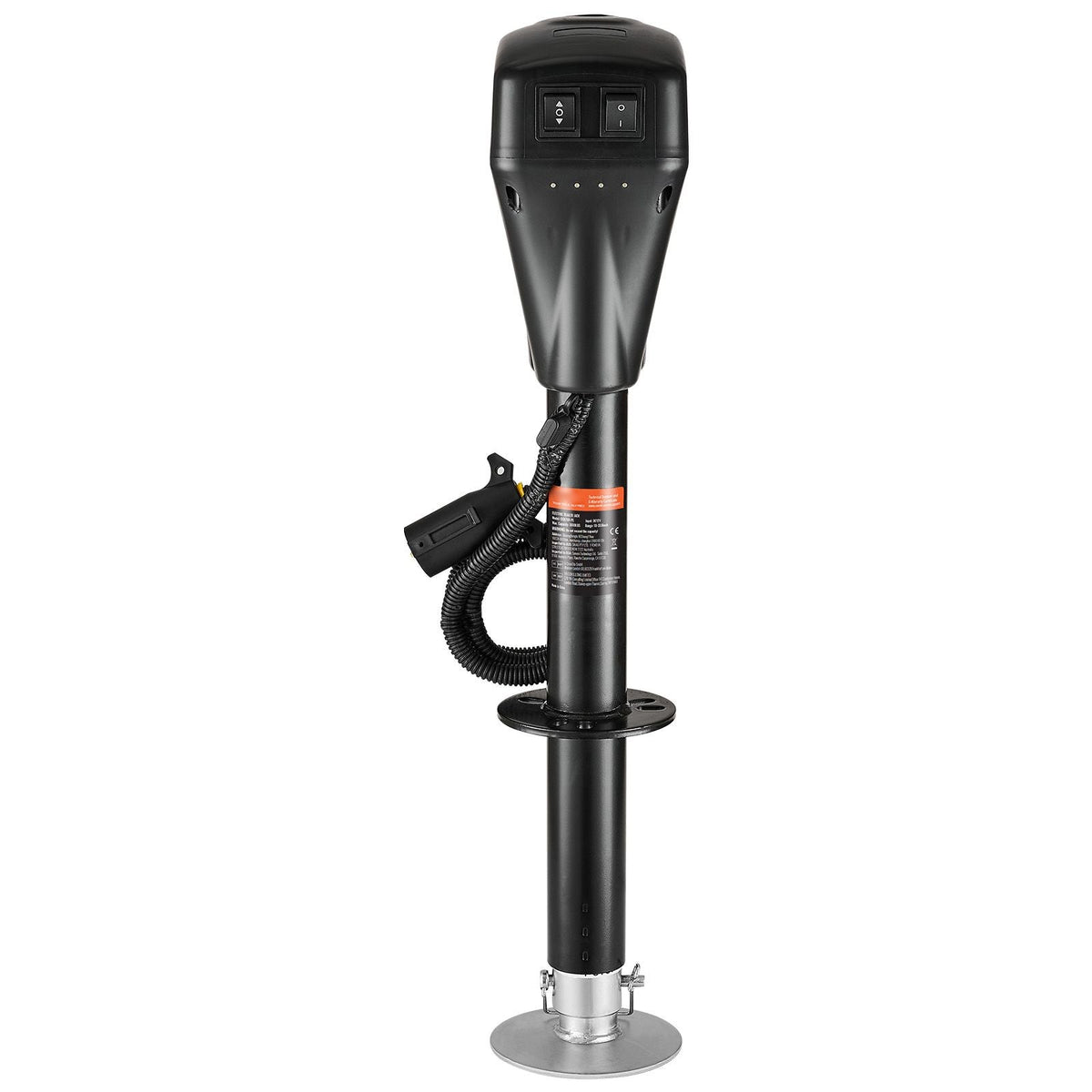 Electric Trailer Jack, 5000 lbs, Heavy Duty RV Electric Power Tongue Jack with 7-pin Connector, Manual Crank Handle & Weatherproof Jack Cover, 10"-28.3" Lift, for Trailers, Campers & RVs, Black
