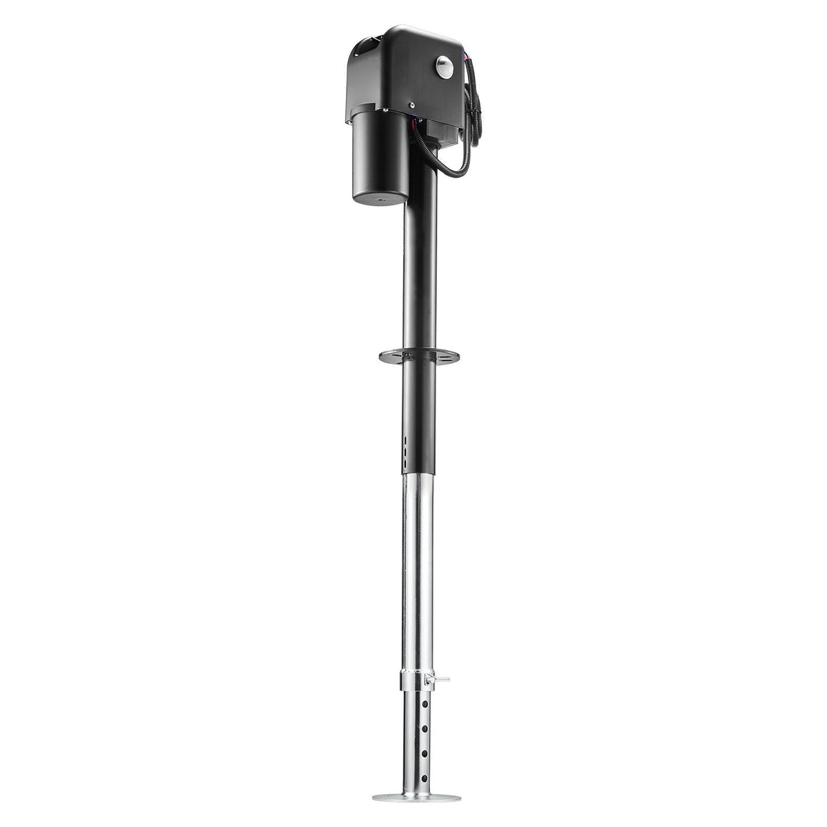 Electric Trailer Jack, 7500 lbs Capacity, Electric Power Tongue Jack with Waterproof Protective Cover & LED Light for Travel Trailer, Camper, RV, 9.84-27.84 in Lift, 12V DC with Wiring, Black