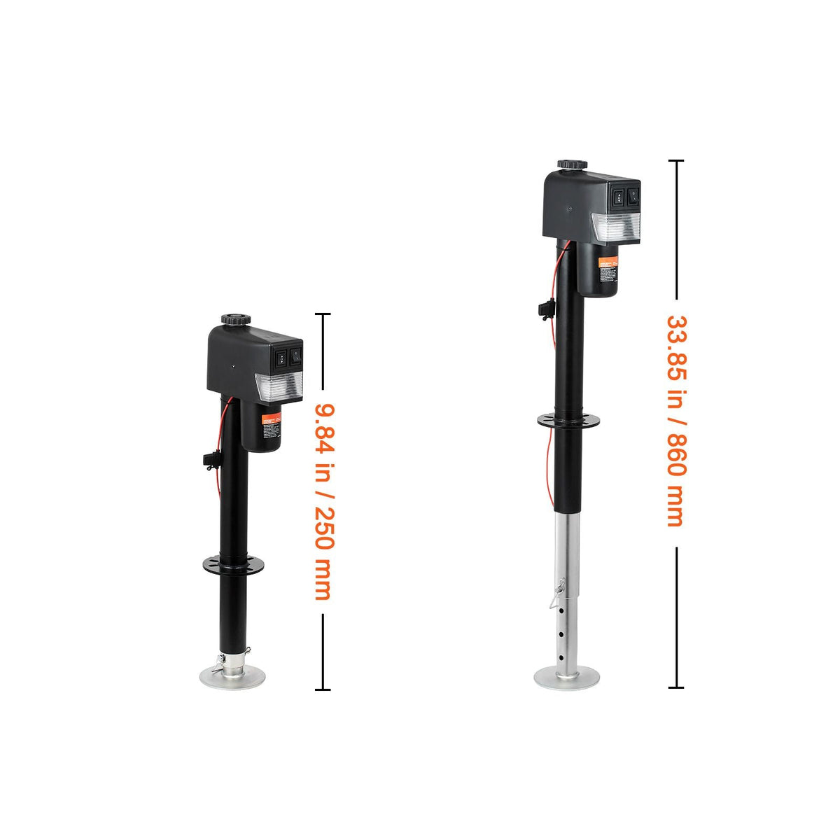 Electric Trailer Jack, Power Tongue Jack Weight Capacity 3500 lbs, 9.84"-33.85" Electric Tongue Jack with Waterproof Cover for Lifting RV Trailer, Horse Trailer, Utility Trailer, Yacht Trailer