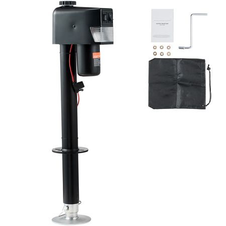 Electric Trailer Jack, Power Tongue Jack Weight Capacity 3500 lbs, 9.84"-33.85" Electric Tongue Jack with Waterproof Cover for Lifting RV Trailer, Horse Trailer, Utility Trailer, Yacht Trailer