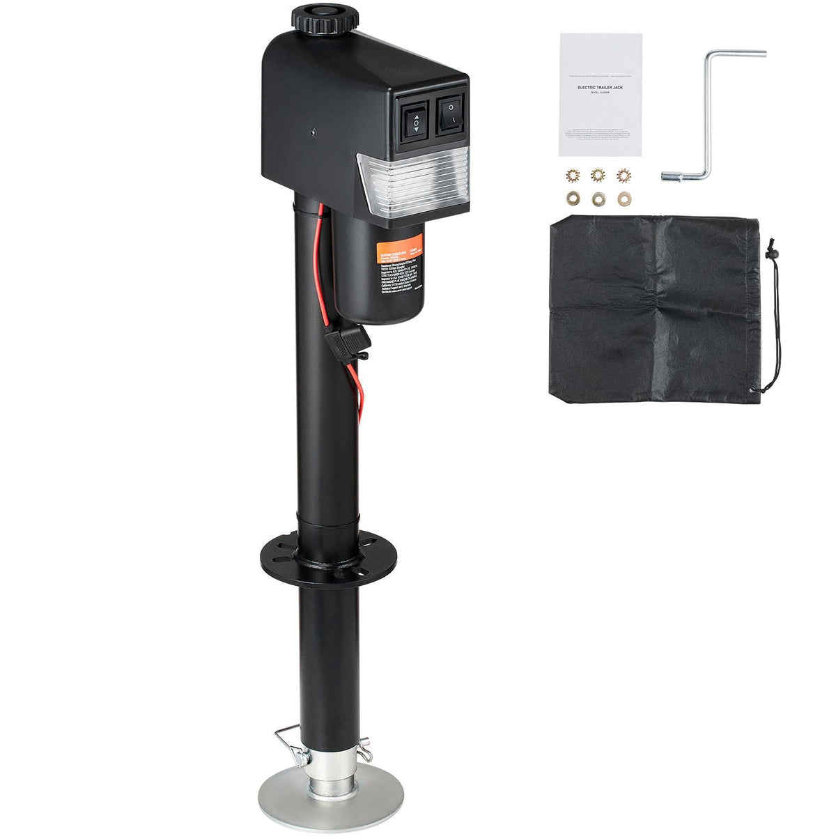 Electric Trailer Jack, Power Tongue Jack Weight Capacity 3500 lbs, 9.84"-33.85" Electric Tongue Jack with Waterproof Cover for Lifting RV Trailer, Horse Trailer, Utility Trailer, Yacht Trailer