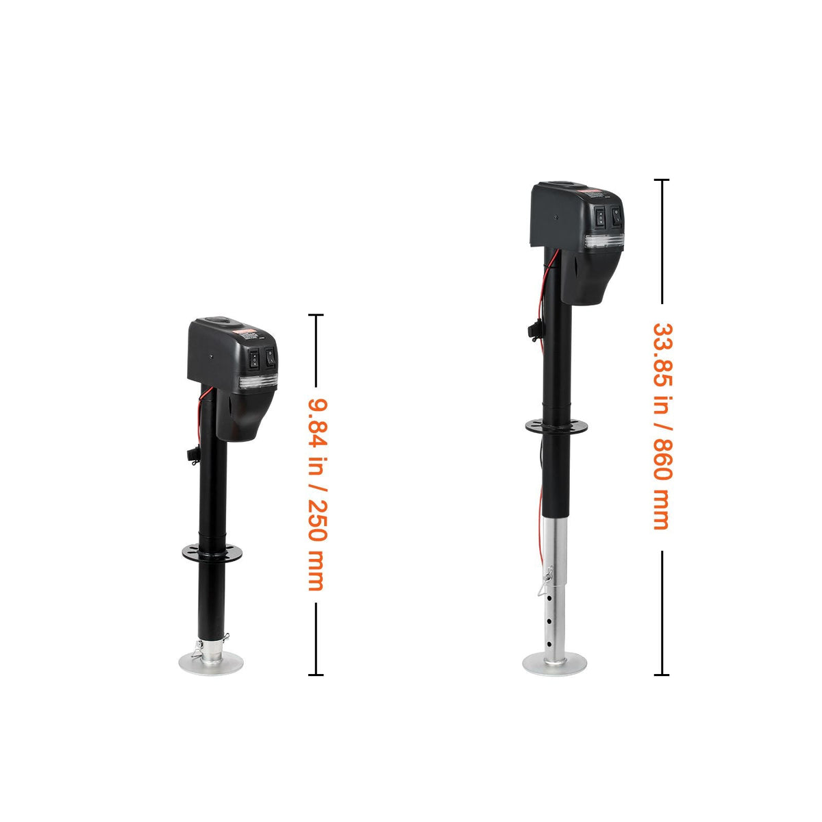 Electric Trailer Jack, Power Tongue Jack Weight Capacity 4000 lbs, 9.84"-33.85" Electric Tongue Jack with Waterproof Cover for Lifting RV Trailer, Horse Trailer, Utility Trailer, Yacht Trailer