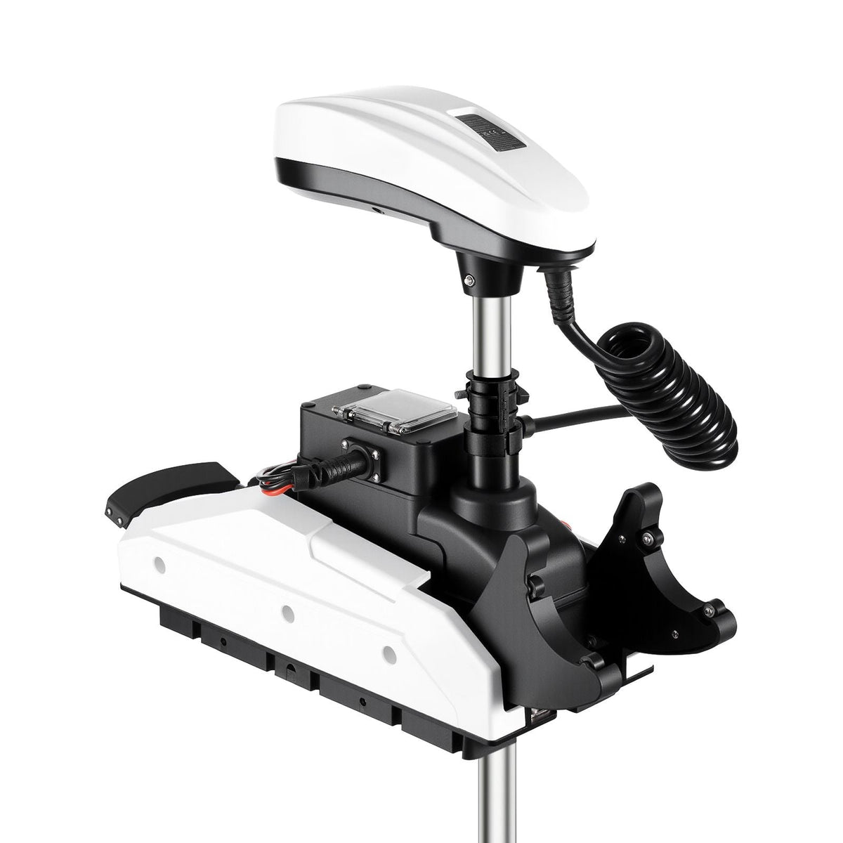 Electric Trolling Motor, 12V 55lbs Thrust with GPS, 10-Speed Bow Mounted Saltwater Outboard Boat Motor with Remote Control & LCD Battery Indicator, for Kayaks, Fishing Boats, 54-Inch Shaft