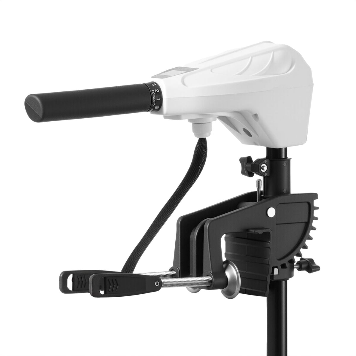 Electric Trolling Motor, Transom Mounted Outboard Boat Motors 24V 86lbs Thrust, 8-Speed Electric Boat Engine w/ Battery Indicator, for Kayaks, Fishing Boats on Freshwater/Saltwater, 36-In Shaft