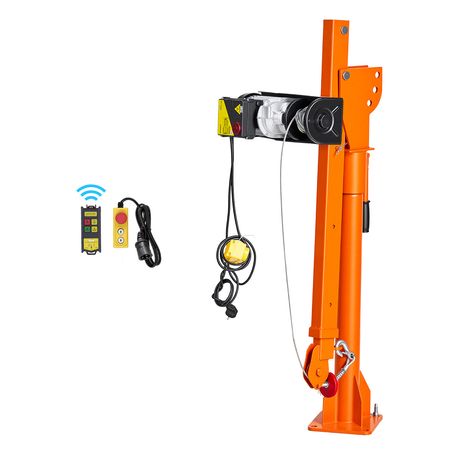 Electric Truck Crane, 1100 lbs Pickup Truck Crane with PA800 Electric Hoist, 360° Rotating Telescopic Boom, Premium Galvanized Steel,Foldable Pickup Bed Jib Hoist for Machine Lumber Lifting