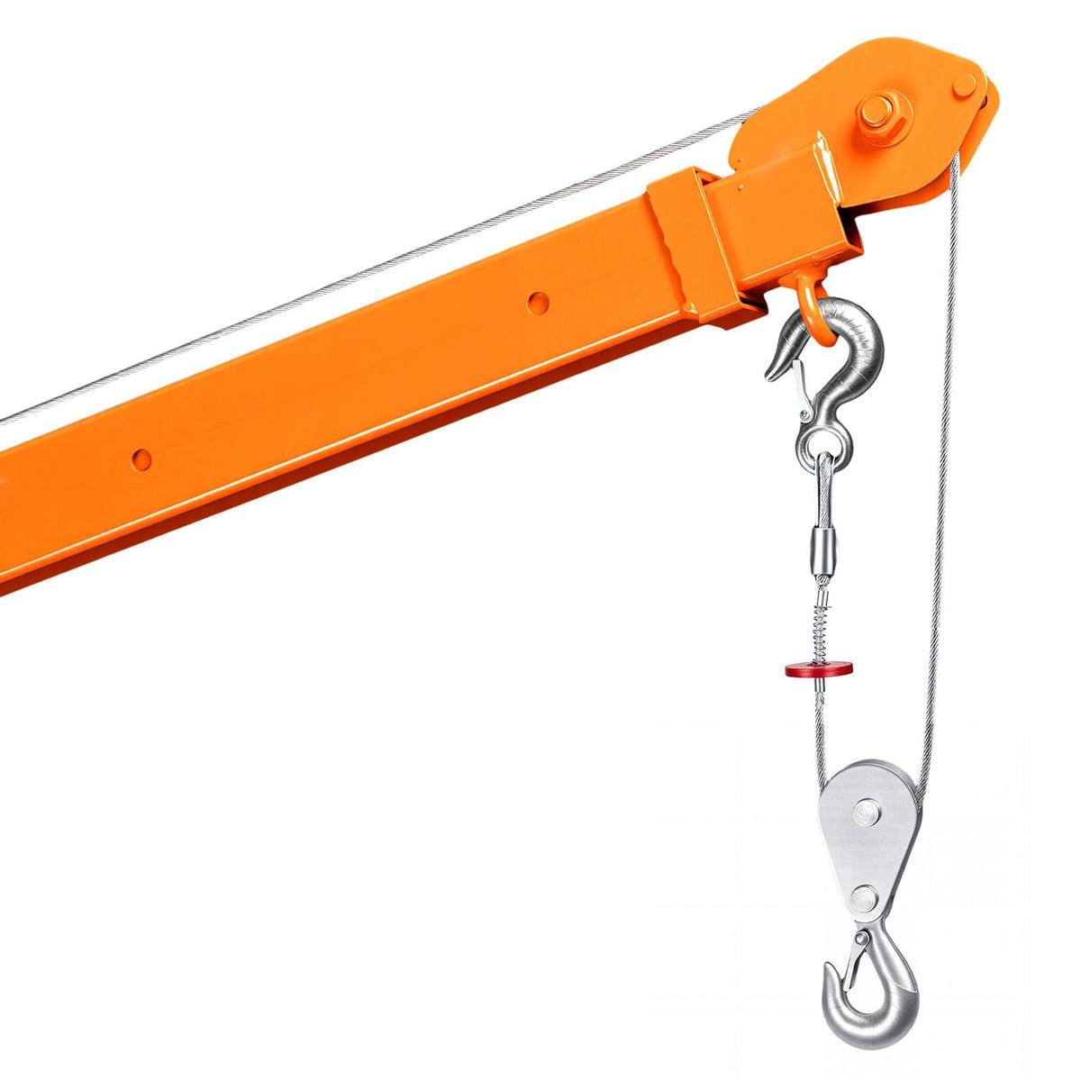 Electric Truck Crane, 1100 lbs Pickup Truck Crane with PA800 Electric Hoist, 360° Rotating Telescopic Boom, Premium Galvanized Steel,Foldable Pickup Bed Jib Hoist for Machine Lumber Lifting