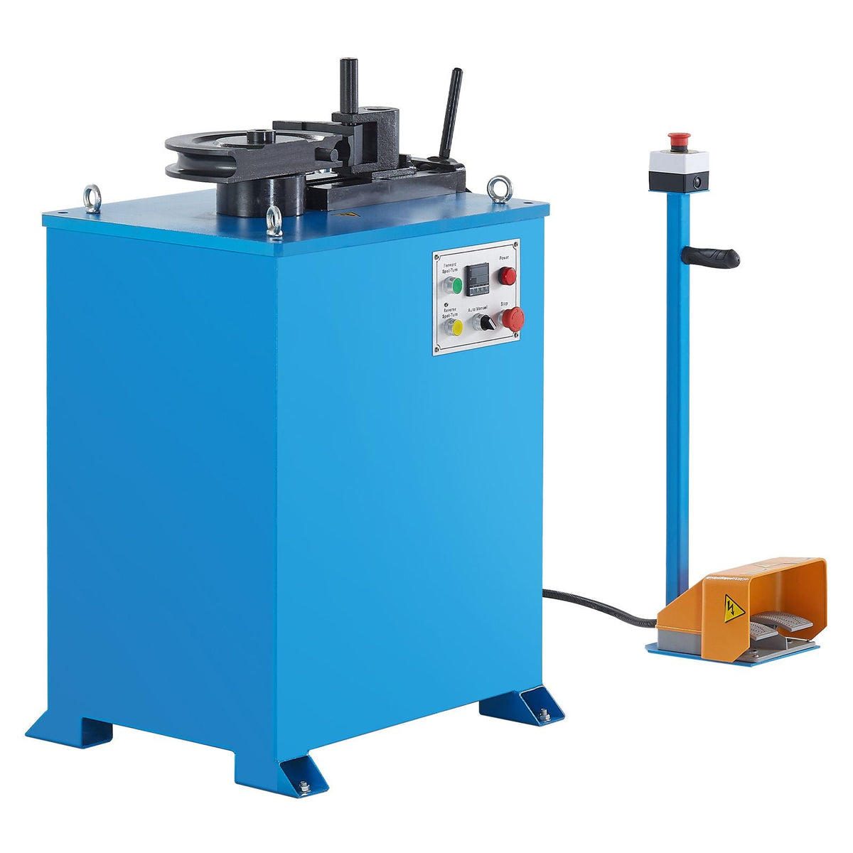 Electric Tube Bending Machine, 1.5 KW Electric Tube Bender for 5/8 to 1-1/2 inch Pipes, Pipe Bender Machine with 5 Set Dies, Manual & Auto Modes and 180° Max Bending Angle (220V 60Hz 3-Phase)