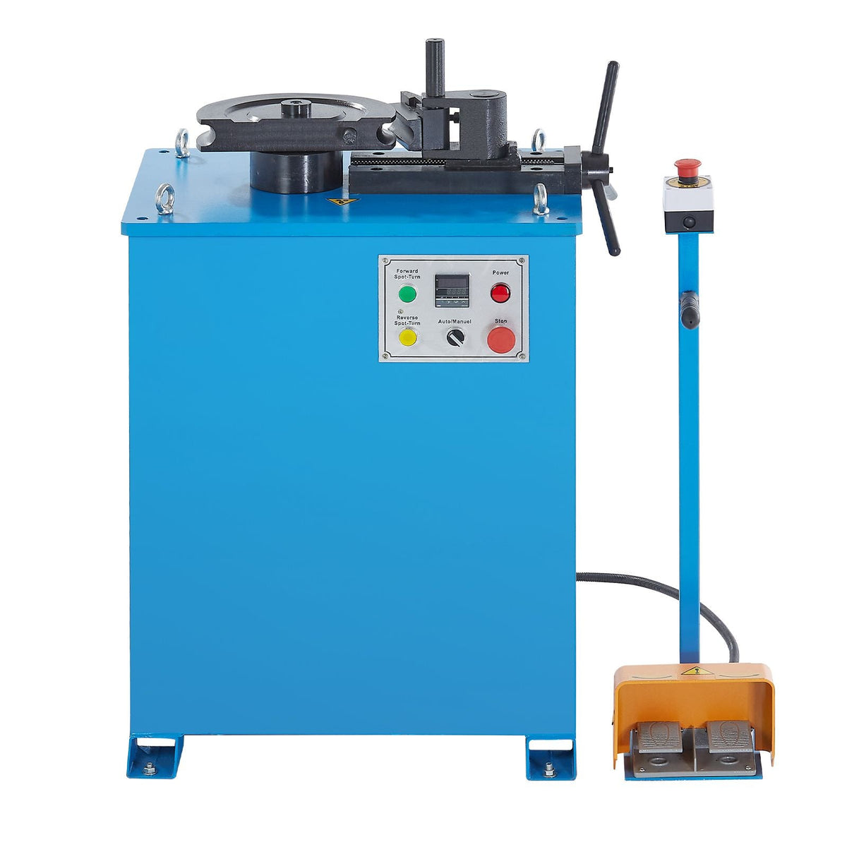 Electric Tube Bending Machine, 1.5 KW Electric Tube Bender for 5/8 to 1-1/2 inch Pipes, Pipe Bender Machine with 5 Set Dies, Manual & Auto Modes and 180° Max Bending Angle (220V 60Hz 3-Phase)