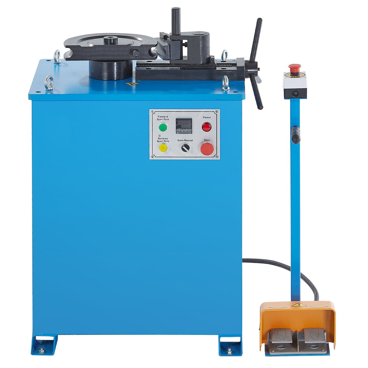 Electric Tube Bending Machine, 1.5 KW Electric Tube Bender for 5/8 to 1-1/2 inch Pipes, Pipe Bender Machine with 5 Set Dies, Manual & Auto Modes and 180° Max Bending Angle (220V 60Hz 3-Phase)