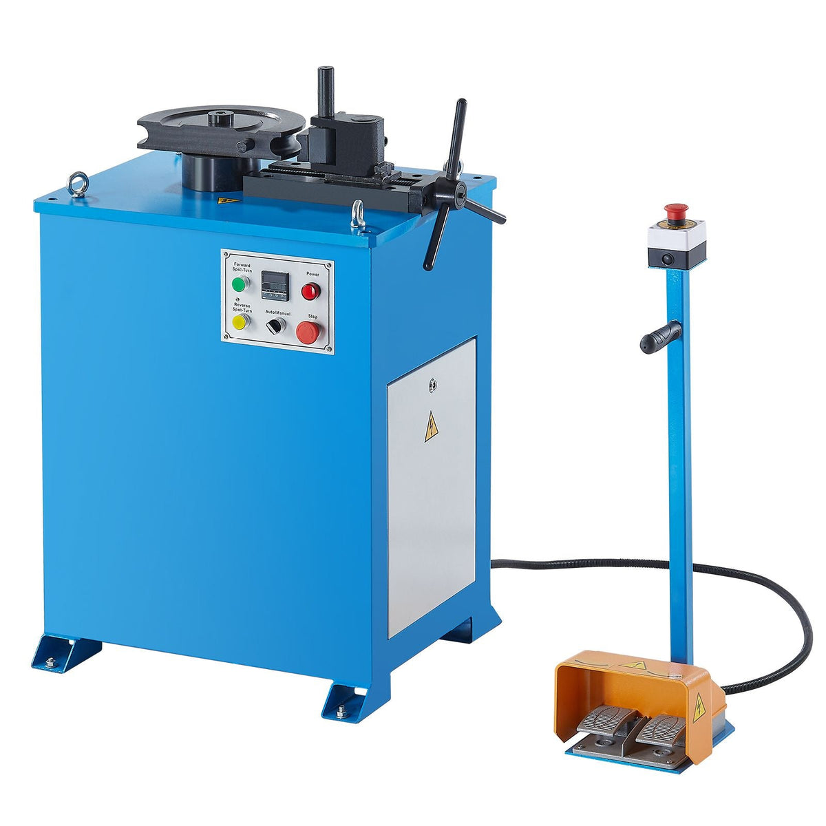 Electric Tube Bending Machine, 1.5 KW Electric Tube Bender for 5/8 to 1-1/2 inch Pipes, Pipe Bender Machine with 5 Set Dies, Manual & Auto Modes and 180° Max Bending Angle (220V 60Hz 3-Phase)