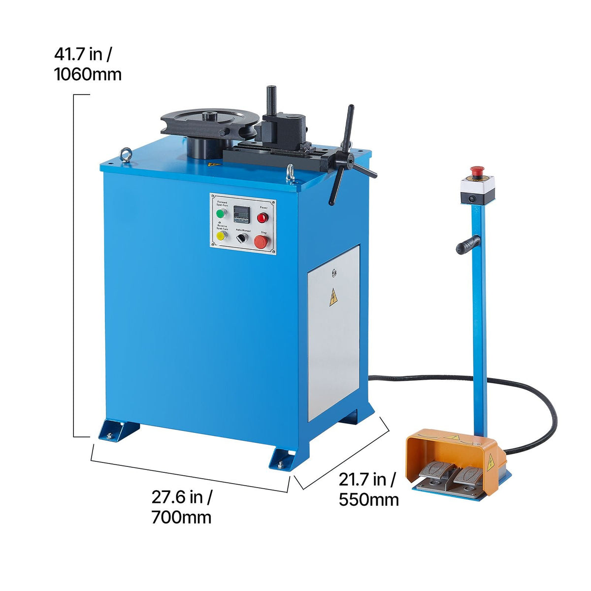 Electric Tube Bending Machine, 1.5 KW Electric Tube Bender for 5/8 to 1-1/2 inch Pipes, Pipe Bender Machine with 5 Set Dies, Manual & Auto Modes and 180° Max Bending Angle (220V 60Hz 3-Phase)