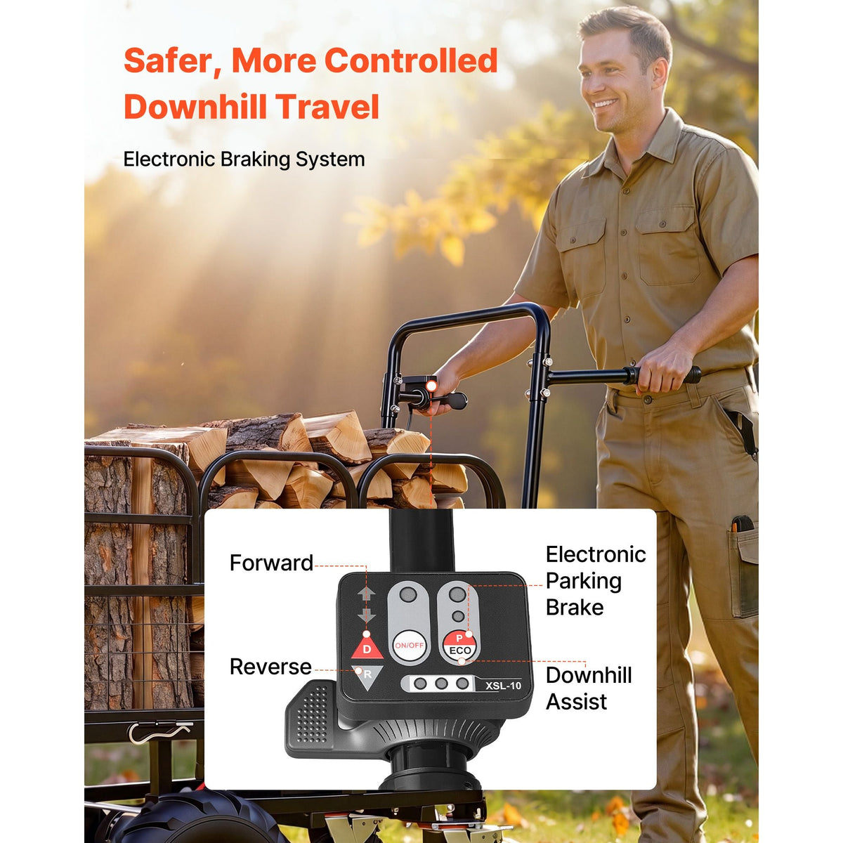 Electric Utility Cart, 36V 432Wh Battery Powered Electric Wagon, 500W Power Wheelbarrow with Brake, 660 lbs Load Heavy Duty Steel Garden Cart for Farm and Yard All Purpose Modular Cargo Bed