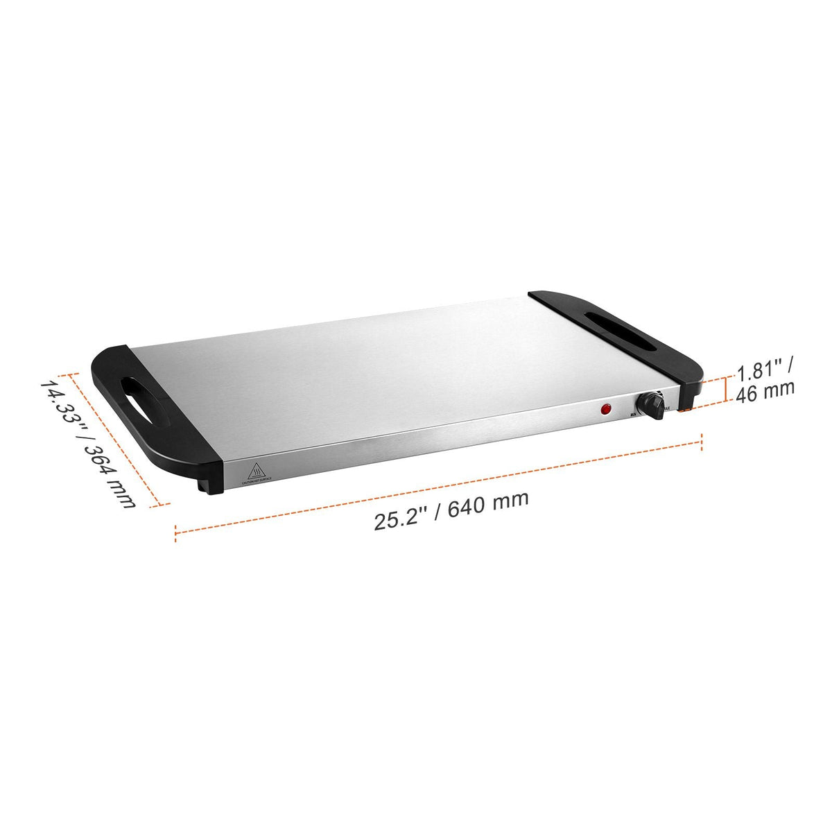 Electric Warming Tray, Food Warming Trays for Buffet, Warming Trays with Adjustable Temperature Control, Portable Stainless Steel Food Warmer, Hot Plate Perfect for Parties, Catering, Holidays