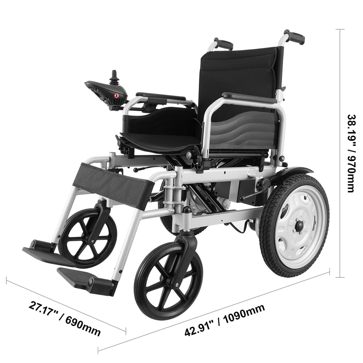 Electric Wheelchair for Adults Seniors, 265 lbs Weight Capacity, 17.5in Width Lightweight Foldable Motorized Power Wheelchairs, UP to 12.5Miles Range All Terrain Power Chair, Adjustable Backrest