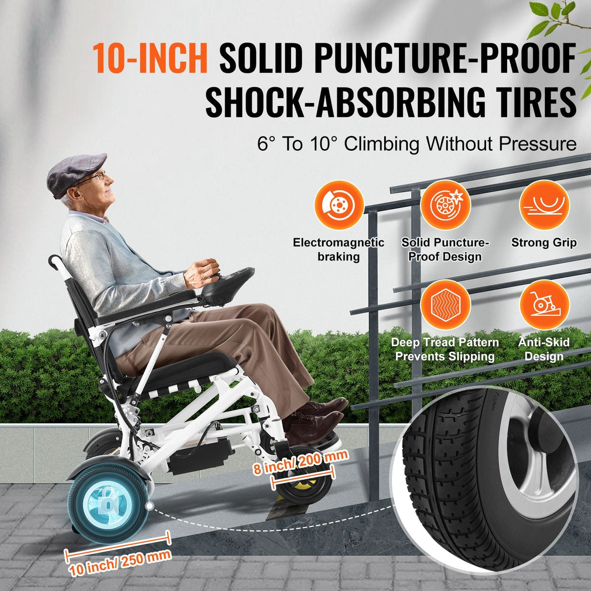 Electric Wheelchair for Adults Seniors, 300 lbs Weight Capacity, 17.7 in Width Lightweight Foldable Motorized Power Wheelchairs, UP to 12.5 Miles Range All Terrain Aluminum Alloy Chair