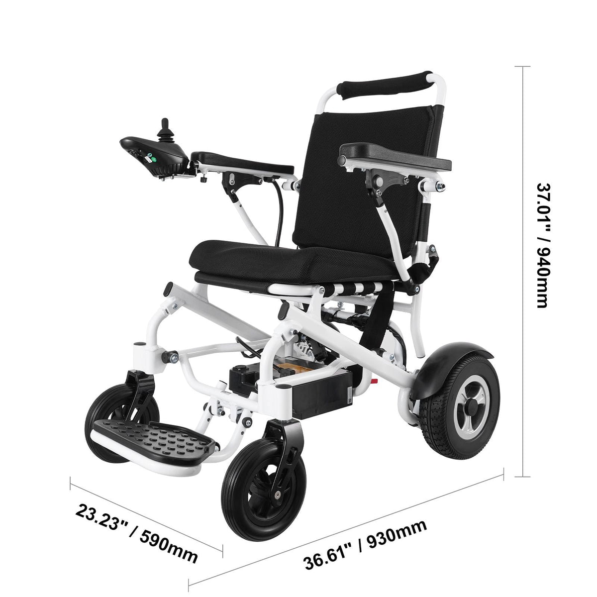 Electric Wheelchair for Adults Seniors, 300 lbs Weight Capacity, 17.7 in Width Lightweight Foldable Motorized Power Wheelchairs, UP to 12.5 Miles Range All Terrain Aluminum Alloy Chair