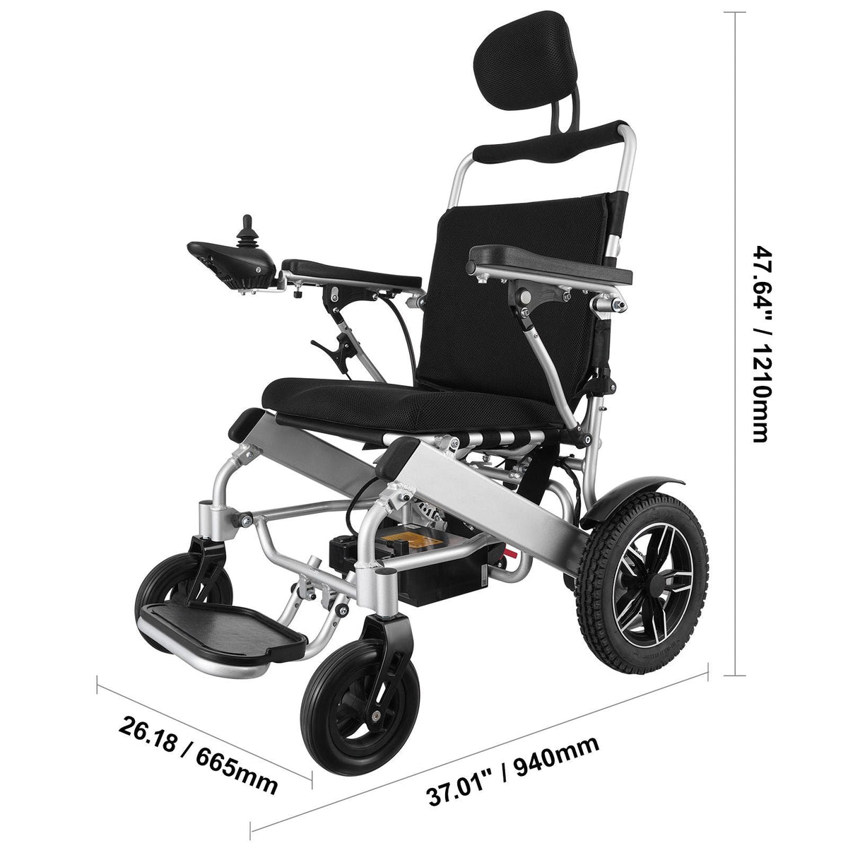 Electric Wheelchair for Adults Seniors, 300 lbs Weight Capacity, 20 in Width Lightweight Foldable Motorized Power Wheelchairs, Long Range All Terrain Aluminum Alloy Chair, Adjustable Backrest