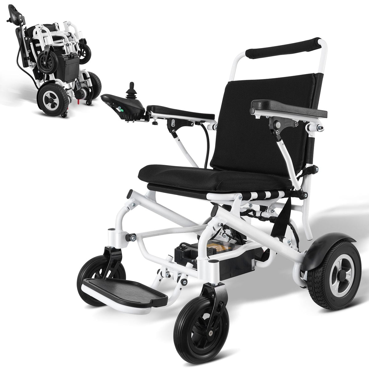 Electric Wheelchair for Adults Seniors, 300 lbs Weight Capacity, 20 in Width Lightweight Foldable Motorized Power Wheelchairs, Long Range All Terrain Aluminum Alloy Chair