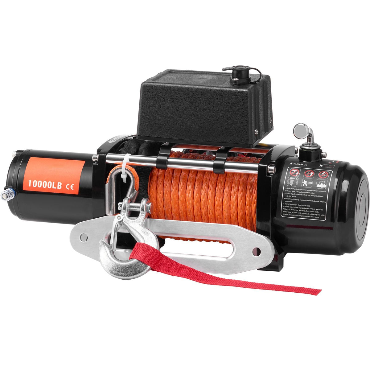 Electric Winch, 10,000 lb, 12V DC Truck Winch with Φ7/20 in x 65 ft Synthetic Rope Aluminum Fairlead Wireless & Wired Remote Control, IP55 Waterproof for Towing Off-Road SUV Jeep Trailer Boat
