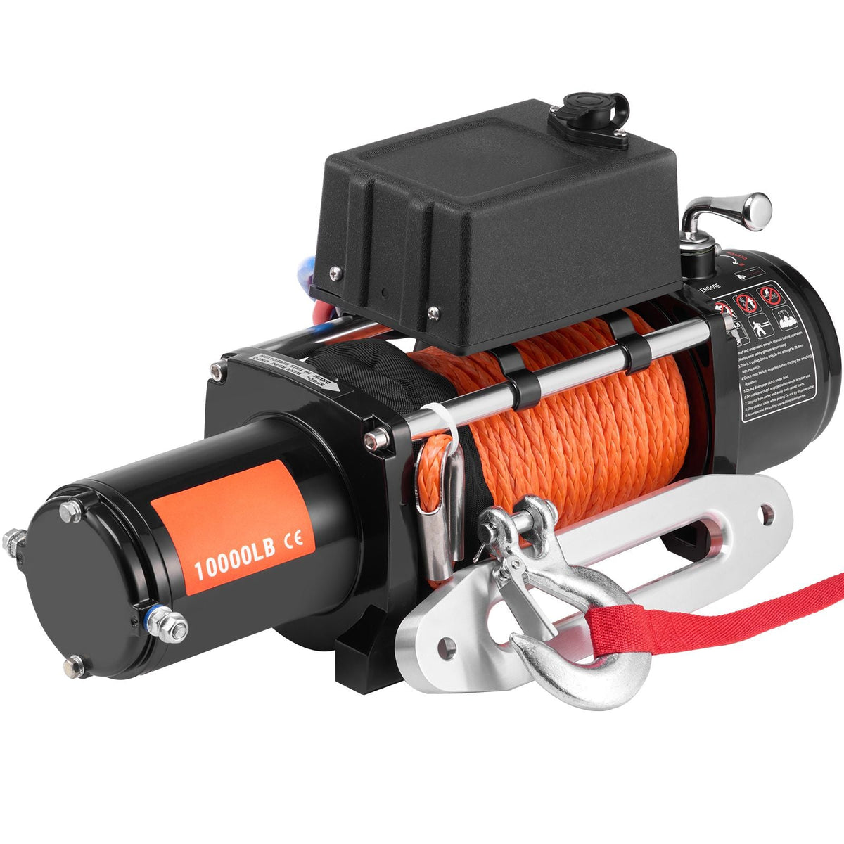 Electric Winch, 10,000 lb, 12V DC Truck Winch with Φ7/20 in x 65 ft Synthetic Rope Aluminum Fairlead Wireless & Wired Remote Control, IP55 Waterproof for Towing Off-Road SUV Jeep Trailer Boat