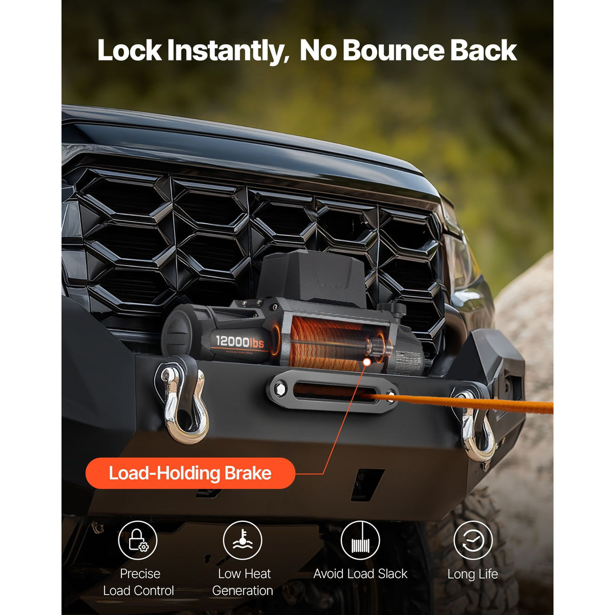 Electric Winch, 12000 lbs Load Capacity, 12V DC Truck Winch with Φ3/8 in x 92 ft Synthetic Rope, Wireless & Wired Remote Control, IP67 Waterproof for Towing Off-Road SUV Jeep Trailer Boat