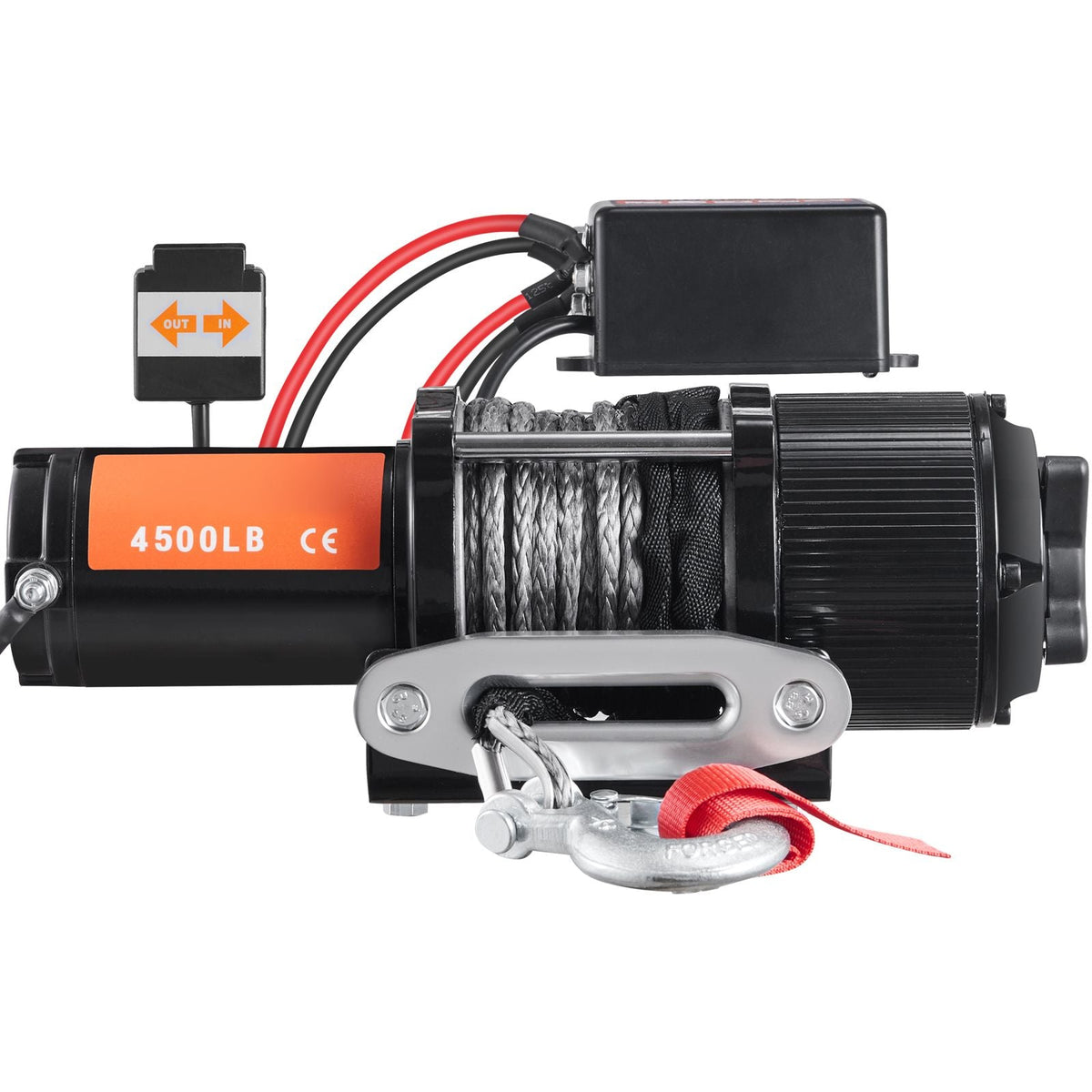 Electric Winch, 12V 4500 lb Load Capacity Nylon Rope Winch, IP55 1/4' x 39ft ATV UTV Winch with Wireless Handheld Remote & Hawse Fairlead for Towing Jeep Off-Road SUV Truck Car Trailer Boat