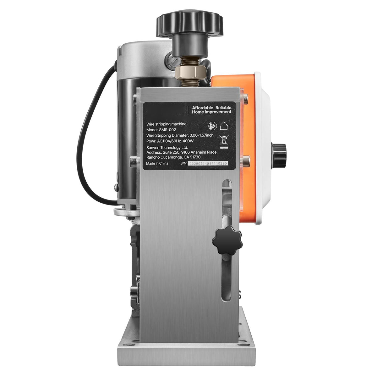 Electric Wire Stripping Machine, 0.06-1.57 in, 400W Automatic Motorized Cable Stripper, 9.84 IPS (15 m/min) Wire Peeler with Blades, V-Shaped Rollers, Cooling Fan, for Scrap Copper Recycling