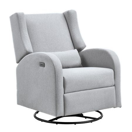Electronic Power Recliner and Swivel Glider, 250 lbs Weight Capacity Swivel Glider Recliner Chair with USB Port, Polyester Surface Swivel Rocker Recliner for Living Room, Bedroom, Light Gray
