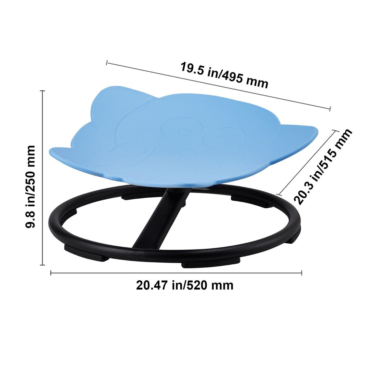 Elephant Kids Swivel Chair, 220 LBS Capacity, 360° Spinning Chair, Autistic Kids Sensory Toy Chair with Non-Slip Metal Base, Toddler Sit and Spin Chair for Coordination Balance Focus Blue