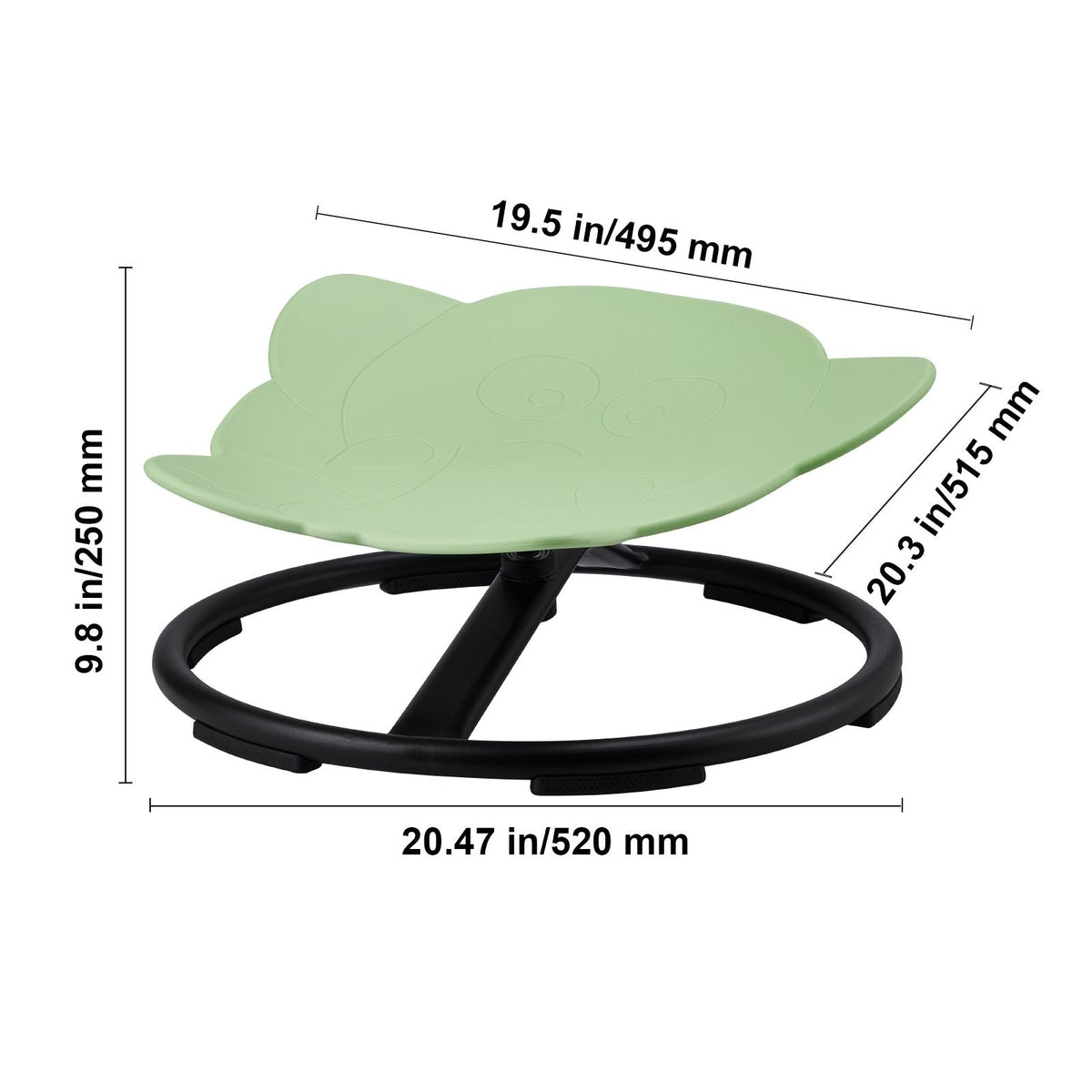 Elephant Kids Swivel Chair, 220 LBS Capacity, 360° Spinning Chair, Autistic Kids Sensory Toy Chair with Non-Slip Metal Base, Toddler Sit and Spin Chair for Coordination Balance Focus Green