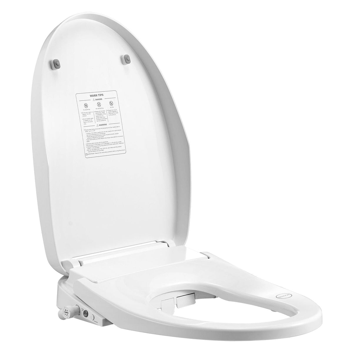 Elongated Bidet Toilet Seat, Remote Control Smart Toilet Seat for Existing Toilets, Electric Bidet Toilet Seat with Slow Close, Night Light, Self Cleaning, Air Dryer, Easy Installation, White