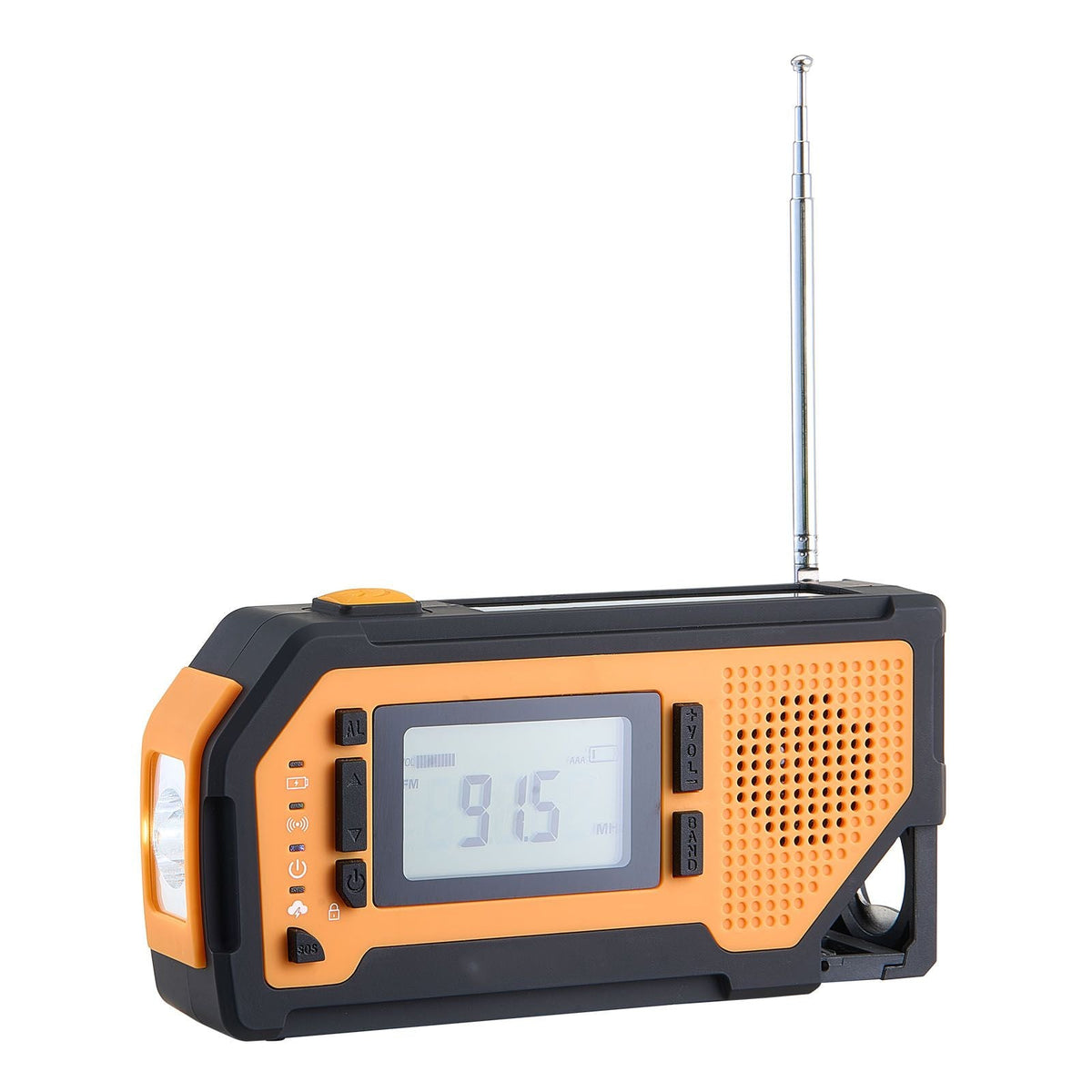 Emergency Weather Radio, 2000mAh Battery, FM/AM/WB/NOAA Alert Solar Hand Crank Emergency Radio, with USB Charging Cable, SOS Alarm and Flashlight, Portable for Outdoor Emergencies, Camping
