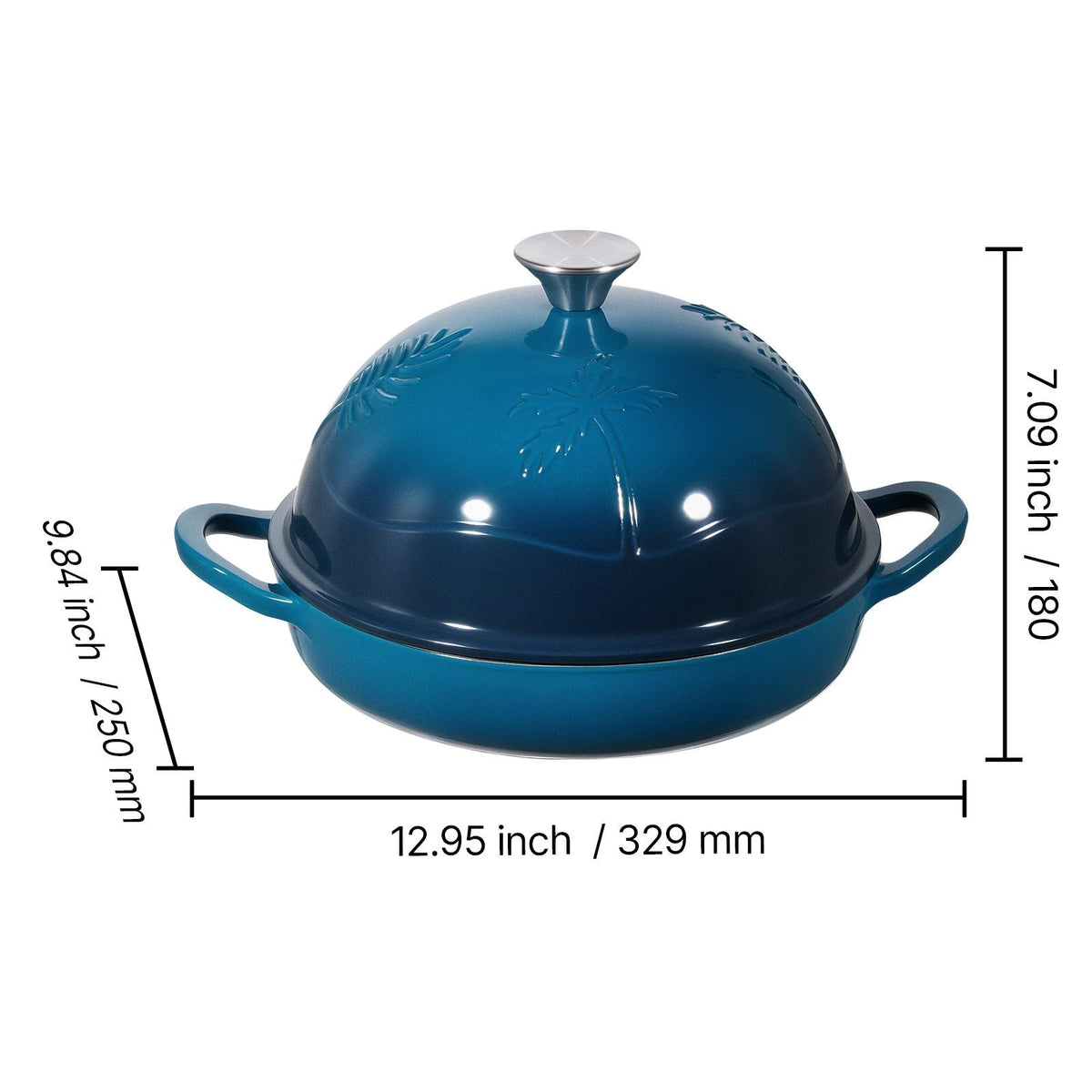 Enameled Cast Iron Dutch Oven, 5 Quart Pot for Sourdough Bread Baking, Heavy-Duty Cookware Pan with Lid and Dual Handles, Oven Induction Compatible up to 500Fahrenheit, for Cooking Roasting