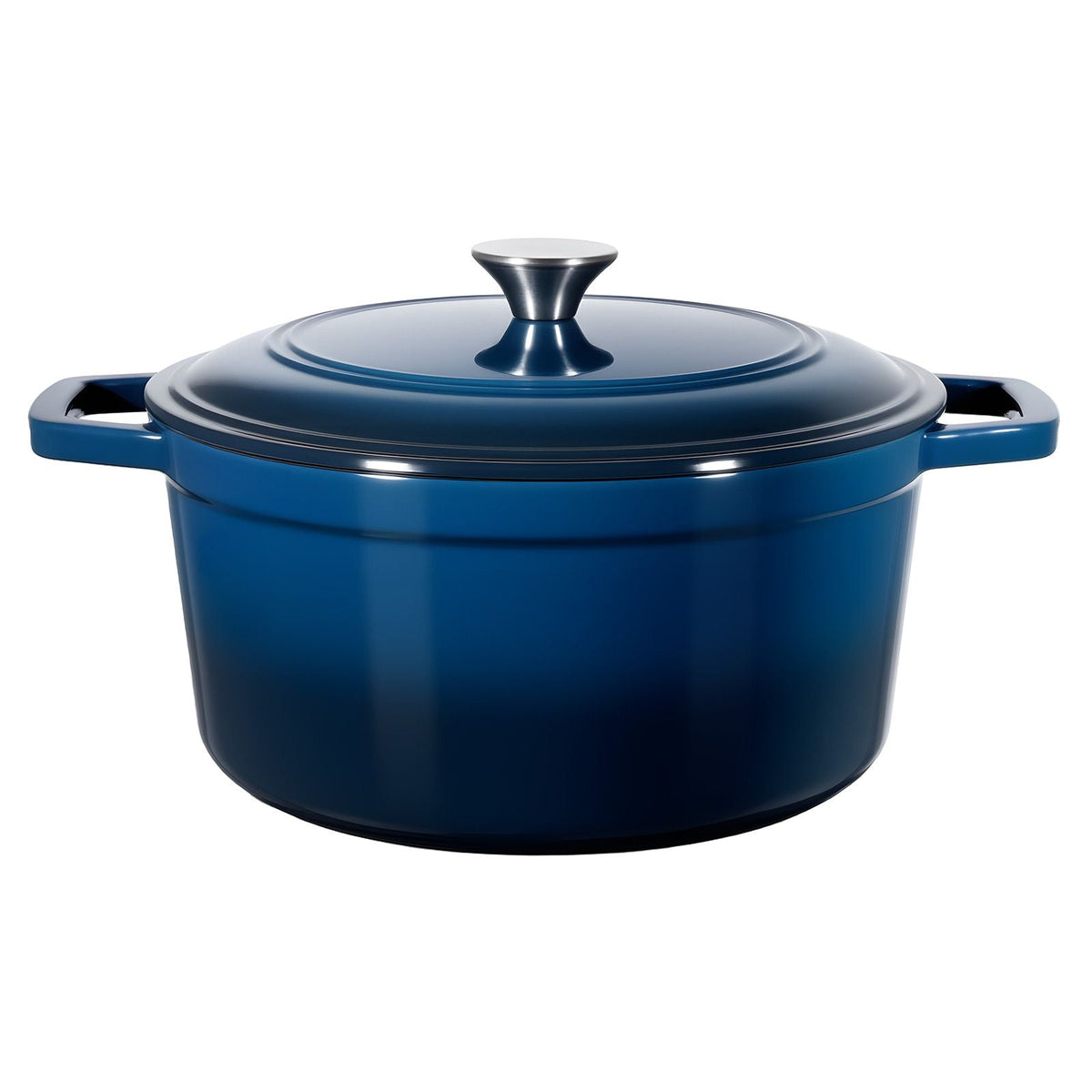 Enameled Cast Iron Dutch Oven, 6 Quart Pot with Lid and Dual Handles, Heavy-Duty Durable Cookware Pan, Oven Induction Compatible up to 500 F, for Braising, Stews, Roasting, Bread Baking, Blue