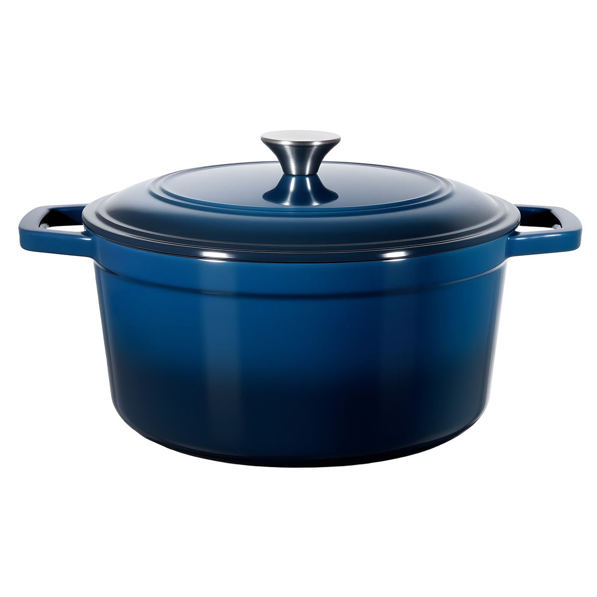 Enameled Cast Iron Dutch Oven, 6 Quart Pot with Lid and Dual Handles, Heavy-Duty Durable Cookware Pan, Oven Induction Compatible up to 500 F, for Braising, Stews, Roasting, Bread Baking, Blue