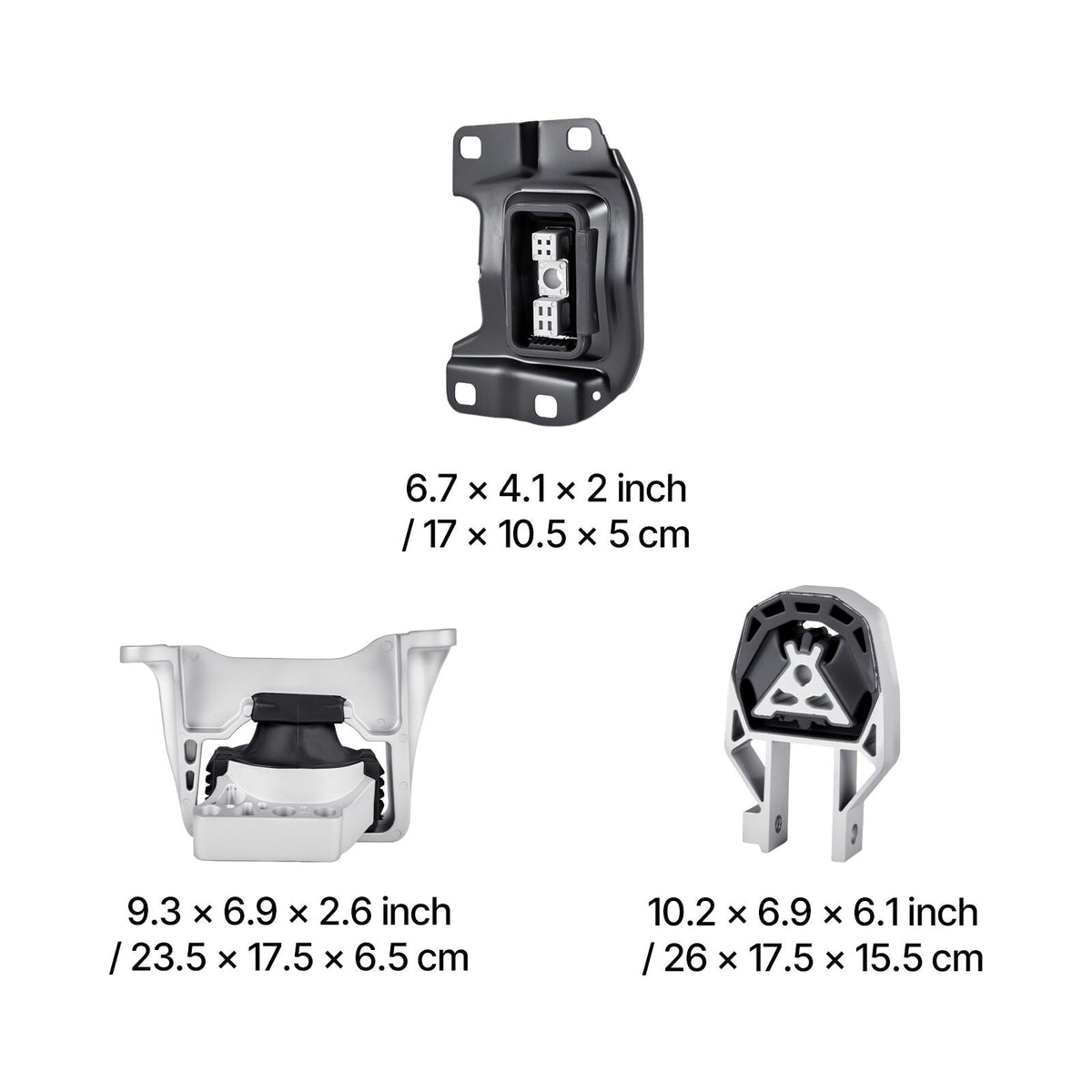 Engine and Transmission Motor Mount Kit Replacement, Set of 3, Compatible with 2013–2019 Ford Escape 2.0L L4, Replace OE# A5612, A5631, A5520, Secure Support